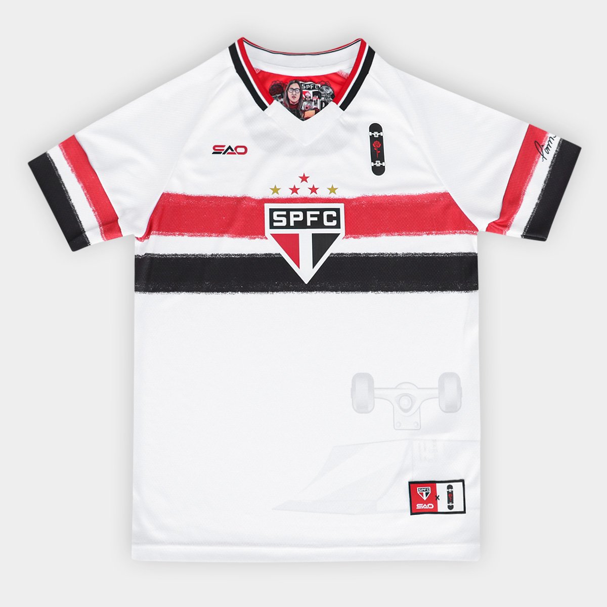 Miniatura Camiseta Infantil São Paulo Fantasy Linha Pamela Branco - 10A