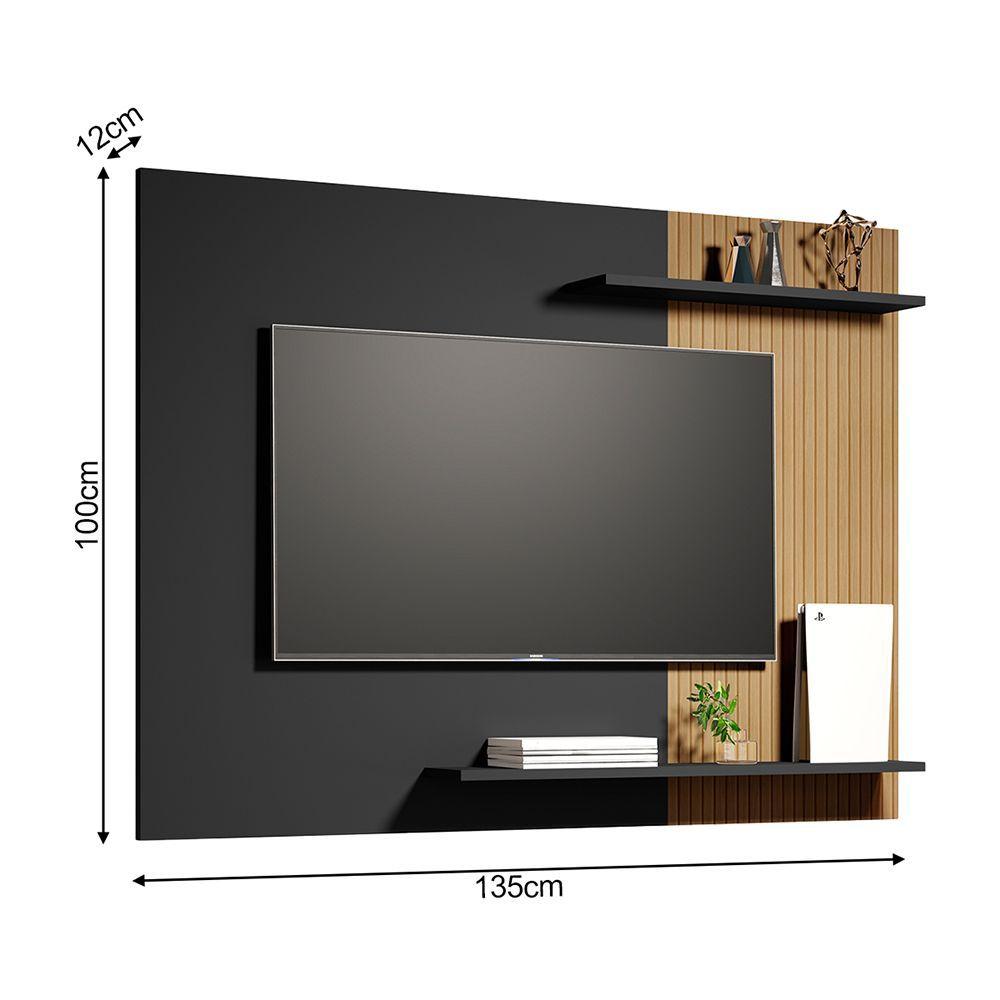 Miniatura Painel Sala Suspenso Para Tv Até 55 Polegadas Menfis Preto Ripado