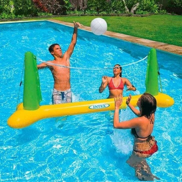 Kit Volei Inflável para Piscina com Bola e Rede Intex