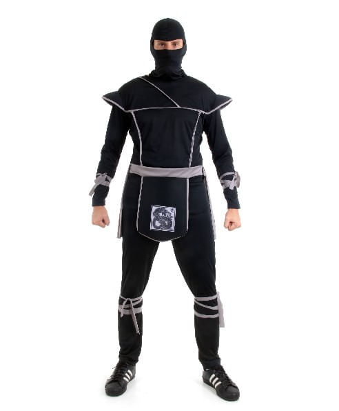 Miniatura Fantasia Ninja Cinza Adulto - Carnaval G