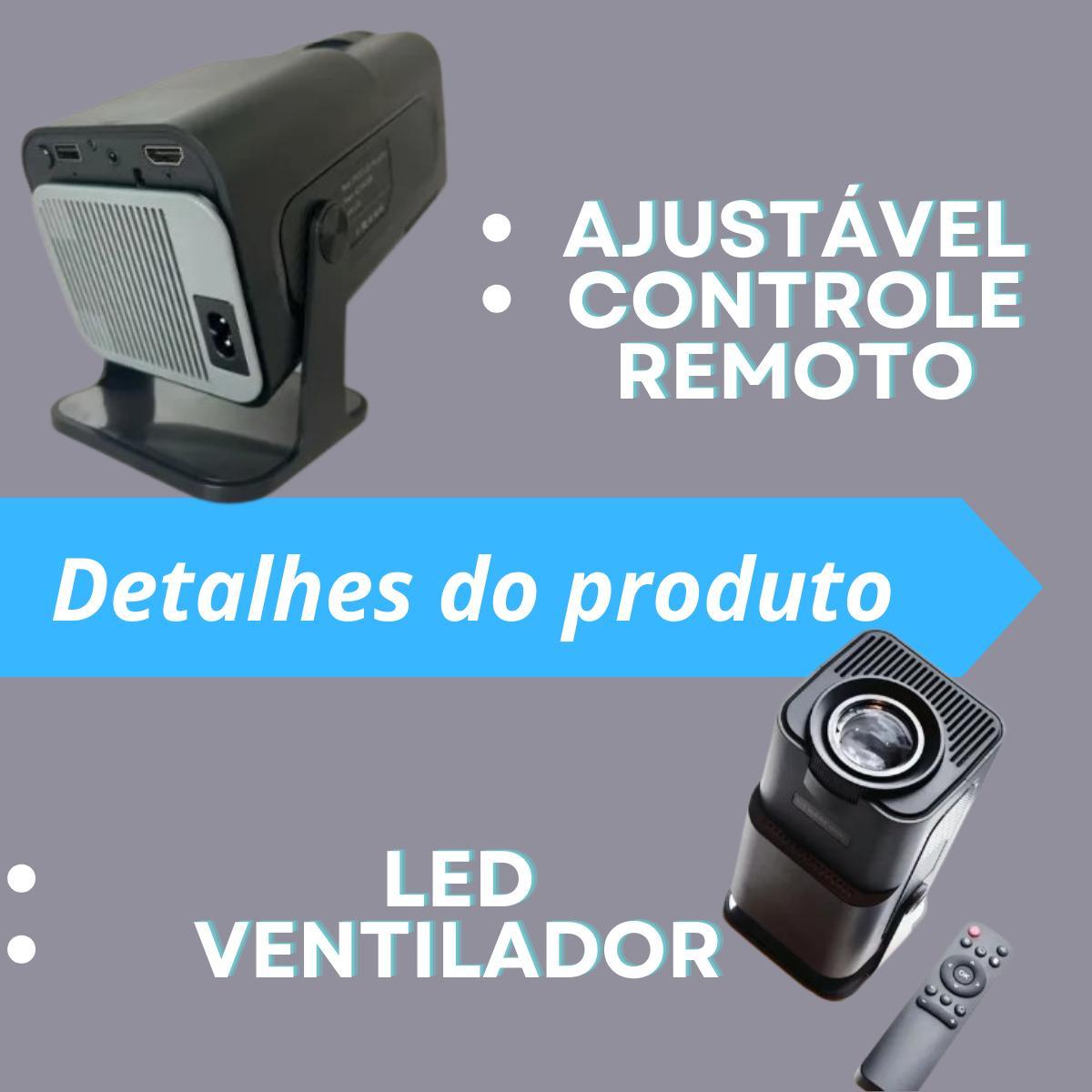 Miniatura Projetor Hy320 Wifi6 Hd 390 4K Ansi Android Smart Entrega