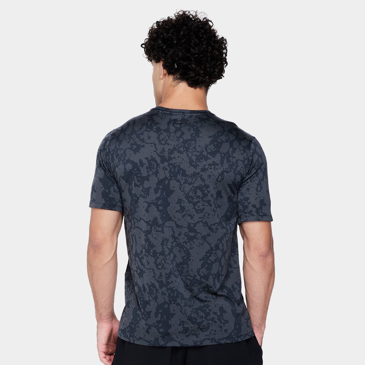 Miniatura Camiseta Under Armour Tech Vent Geode Masculina Chumbo+Preto - G