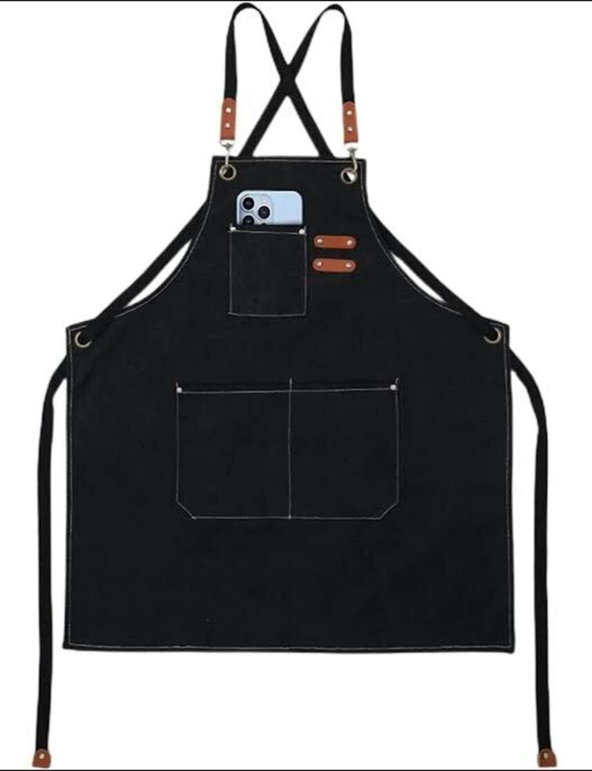 Miniatura Avental Impermeável Multifuncional Bolsos Bem Forte Preto