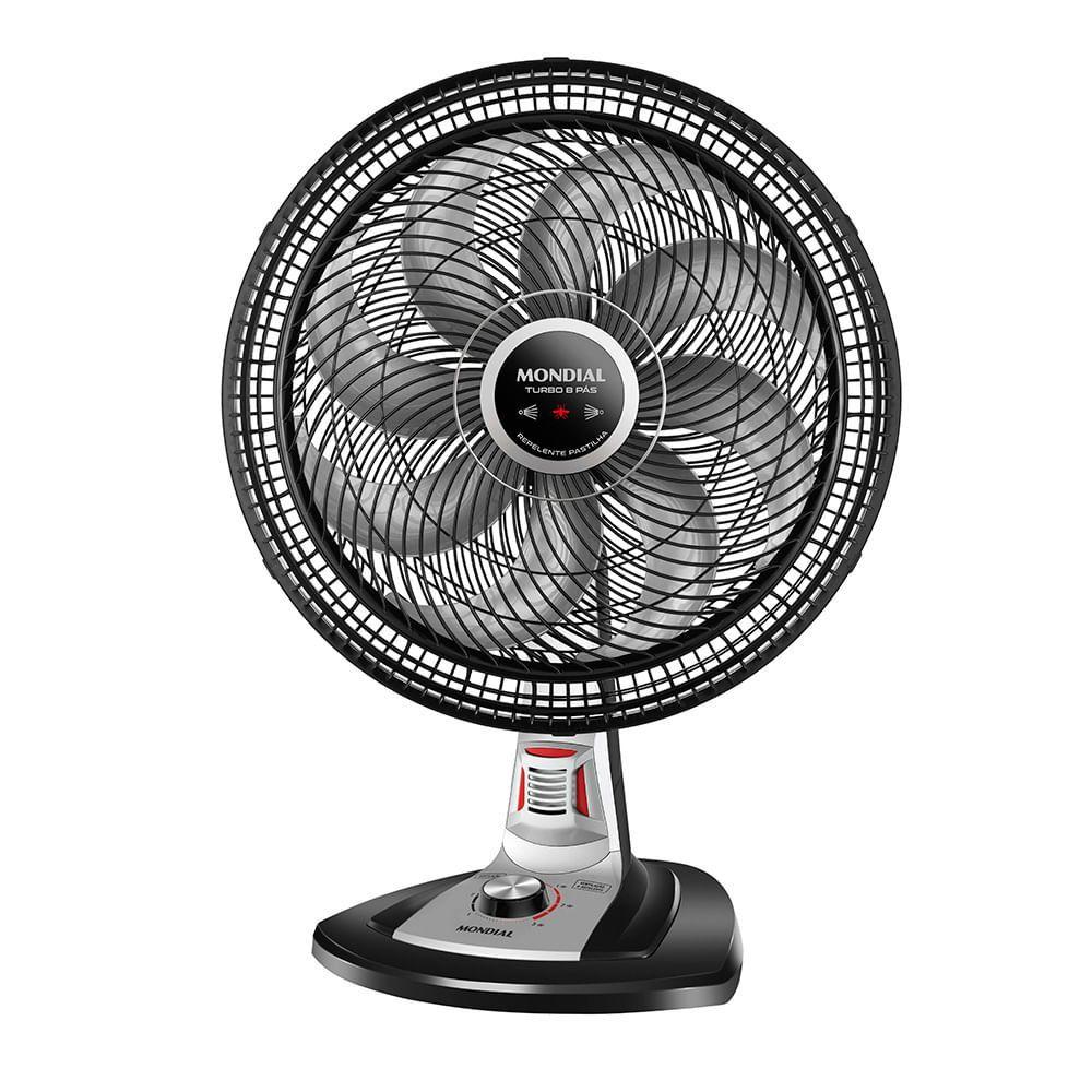 Miniatura Ventilador De Mesa Mondial Turbo 8 Pás 40 Cm Repelente Pastilha Vtx-40-8p-rp Vent 40cm-220v-preto/prata 220V