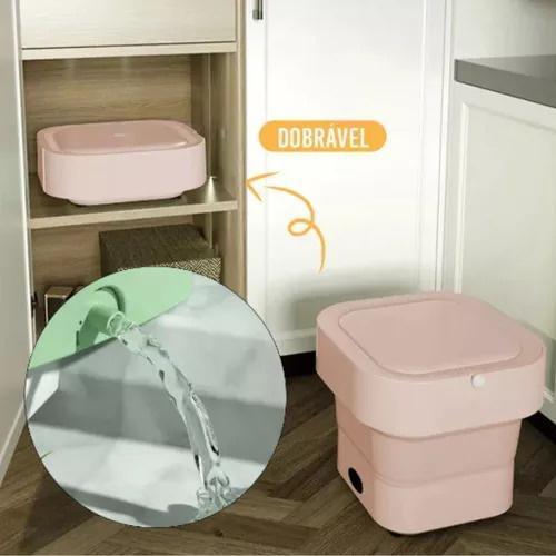 Miniatura Mini Máquina Lavar 6,5L Dobrável Roupa Íntima Balde Portátil