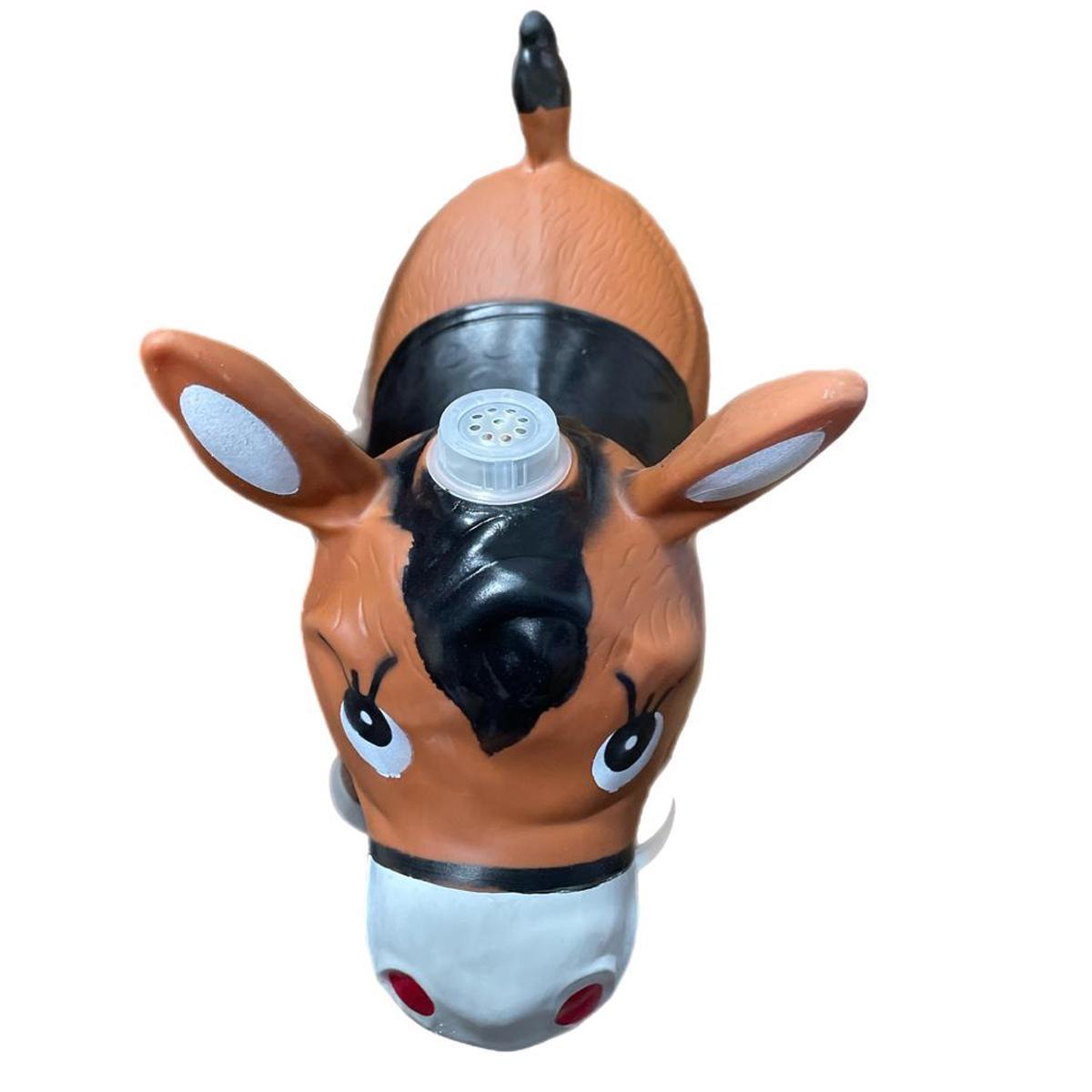 Miniatura Burrinho Cavalo De Borracha Upa Upa Pula Brinquedo Marrom