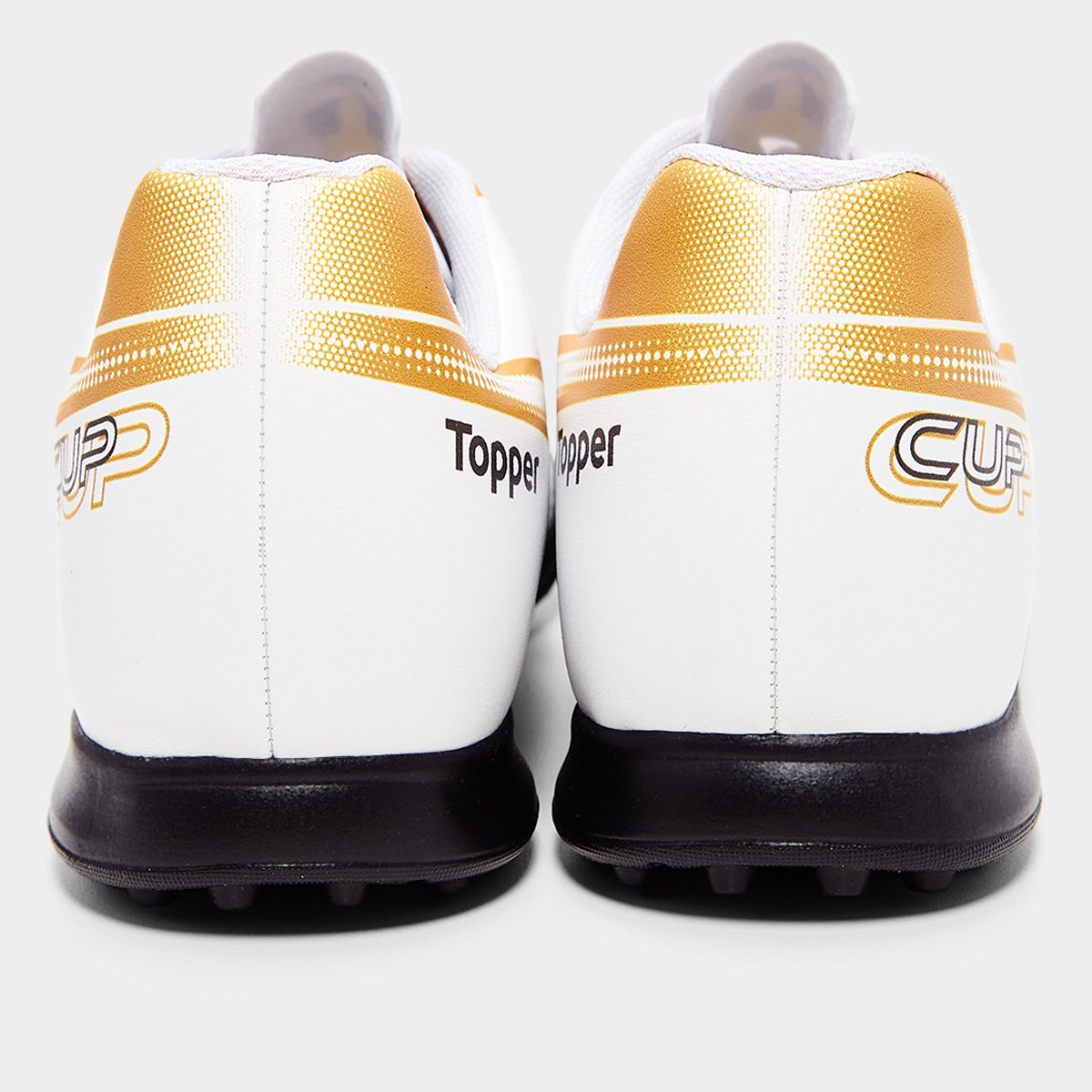 Miniatura Chuteira Society Topper Cup VIII Masculina Branco+dourado - 37