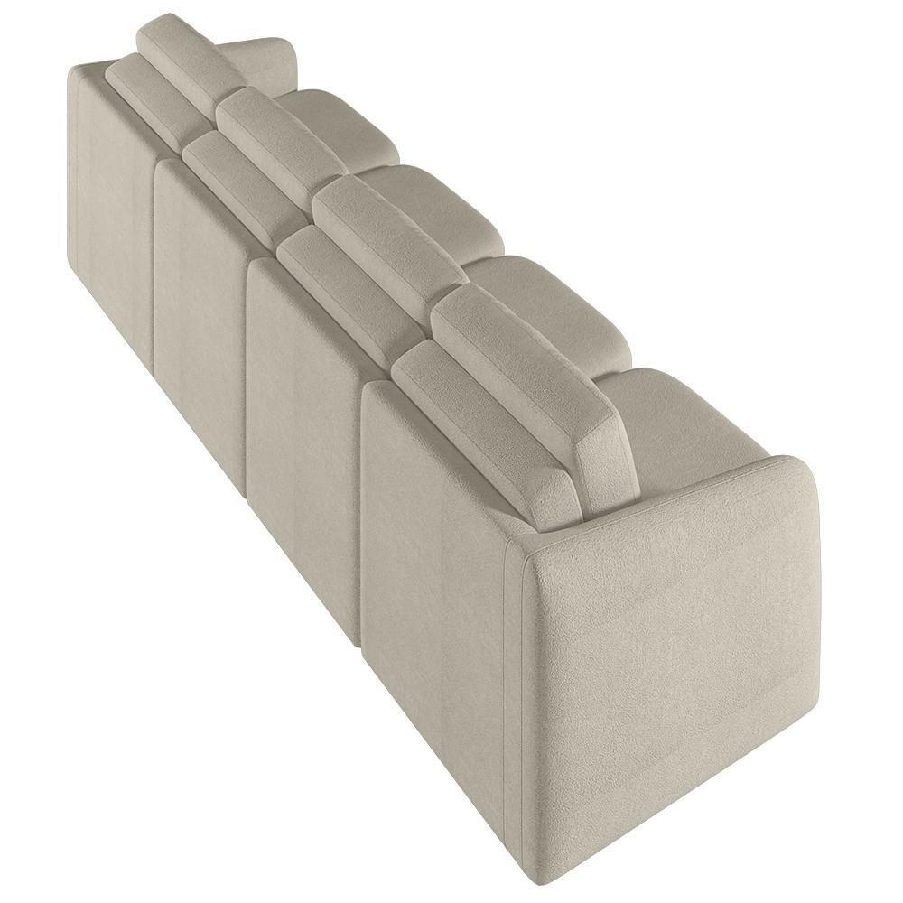 Sofá Cama Casal Para Sala 316cm Polska K04 Bouclê Bege - Mpozenato