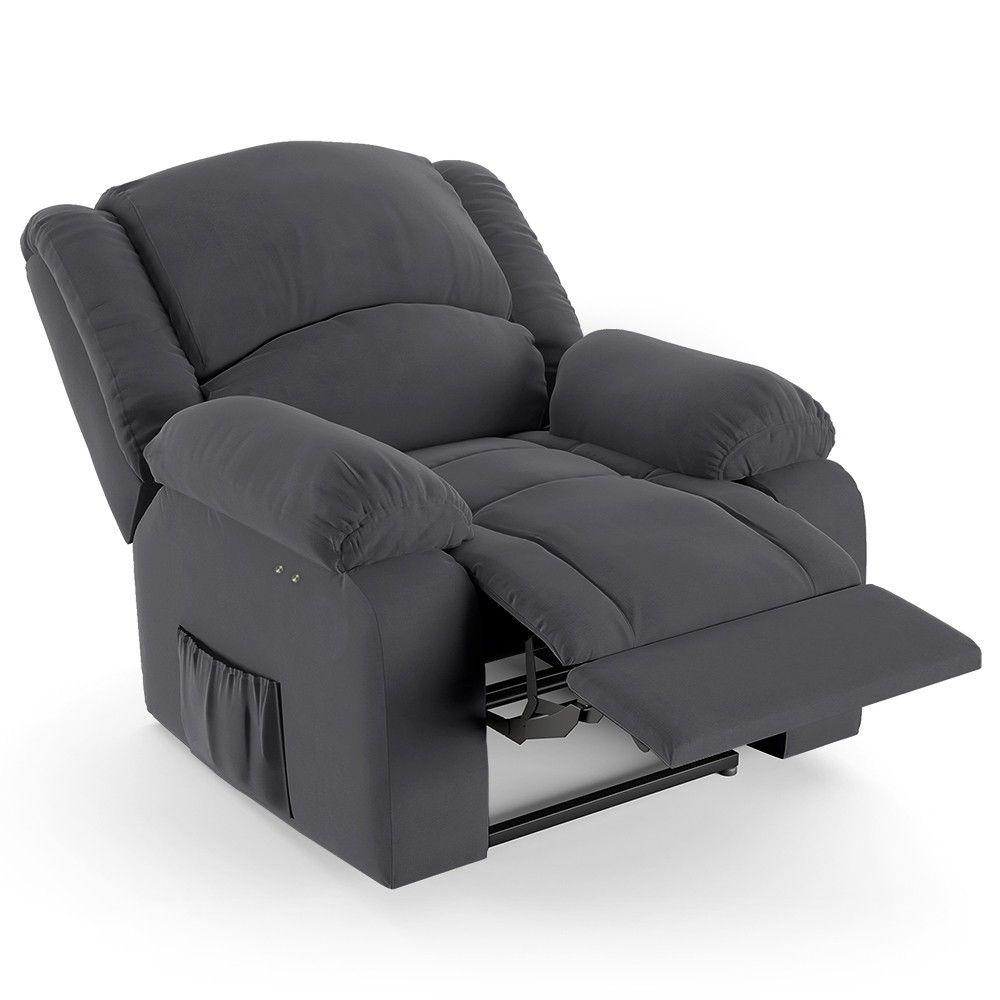 Miniatura Poltrona Do Papai Reclinável Pietra Power Touch Usb Fh9 Veludo Cinza - Mpozenato