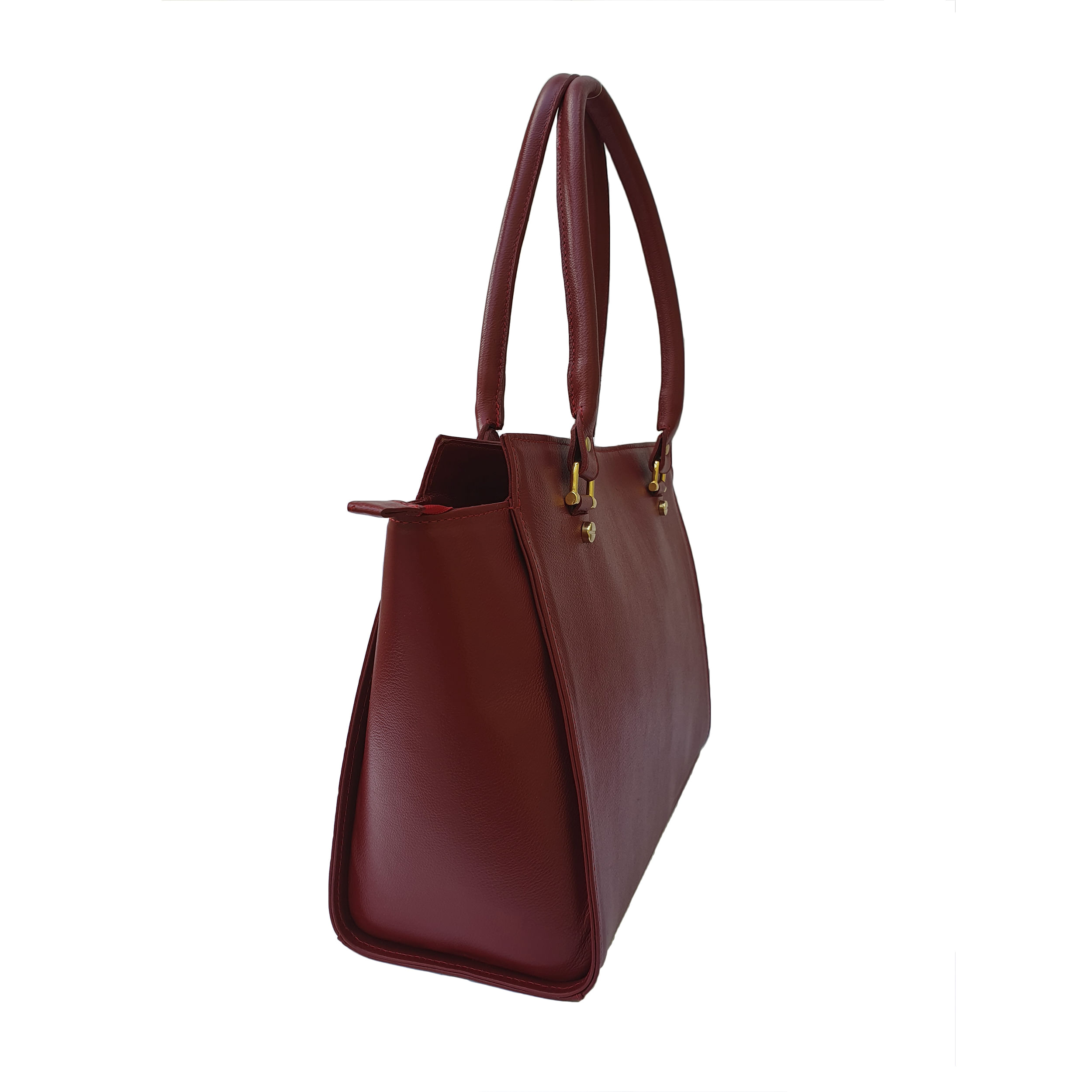 Miniatura Bolsa Tote Matthews Vogue em Couro Vermelha