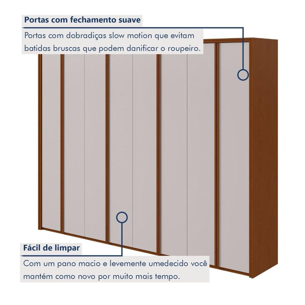 Miniatura Guarda-roupa 8 Portas 6 Gavetas 100% Mdf Ergon Frassino/Off White