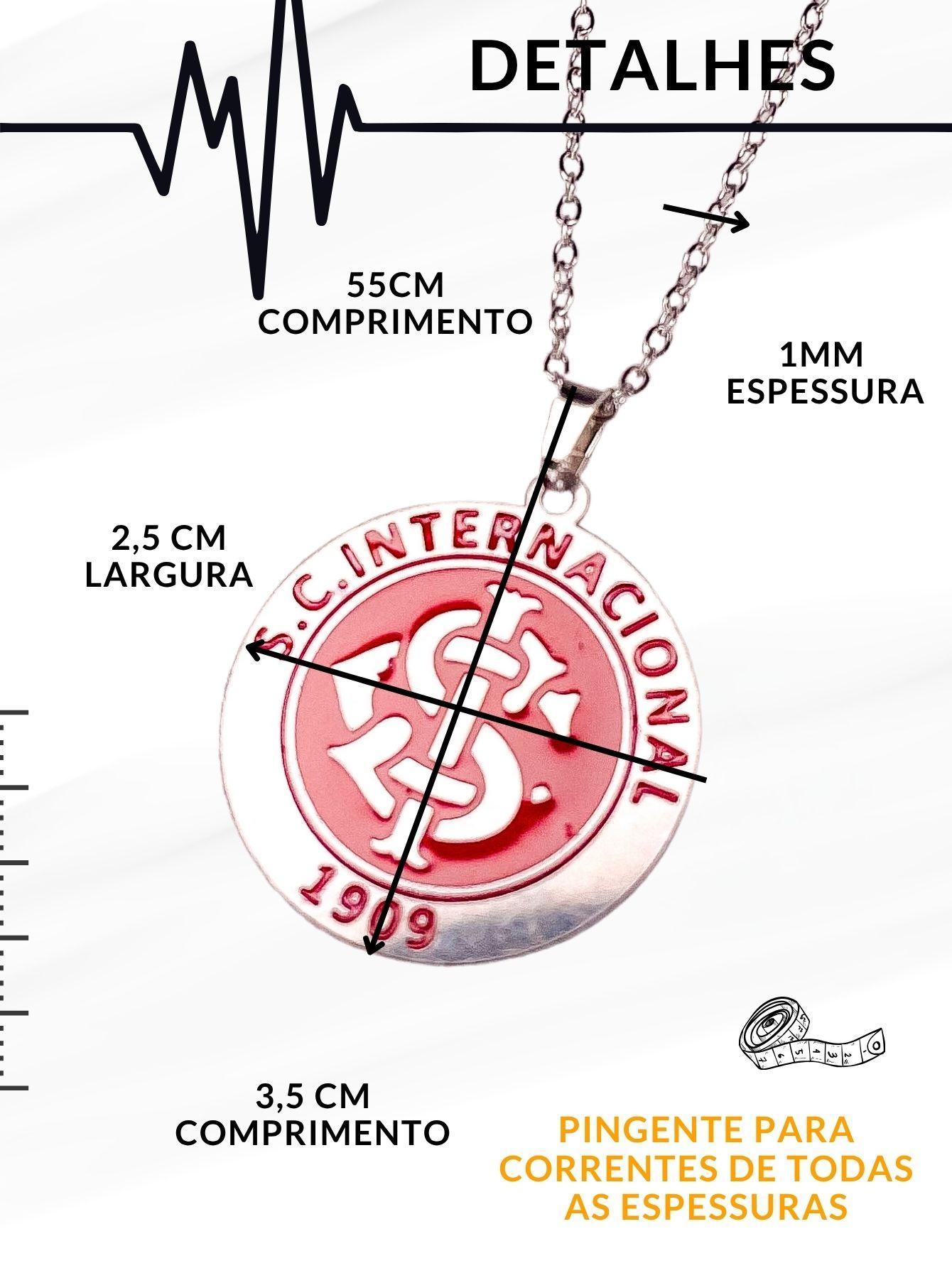 Colar Cordão Corrente 55Cm Feminino Masculino Pingente Time
