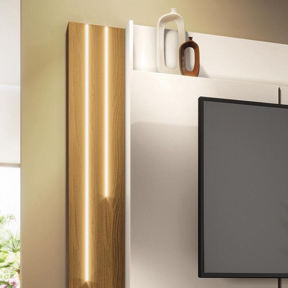 Miniatura Estante Home Theater Montane Para Tv Até 75? Off White-cinamomo - Pr Móveis Off White-cinamomo