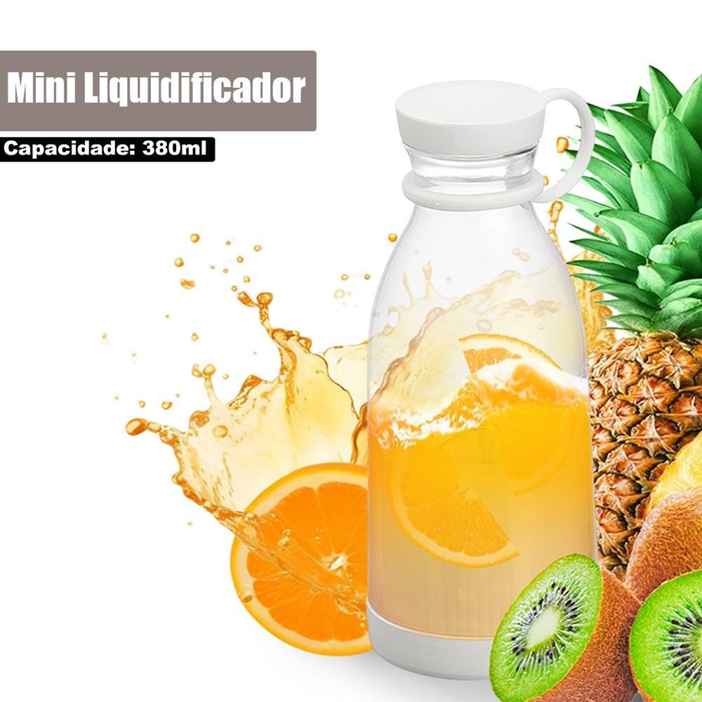 Miniatura Liquidificador Fresh Juice 380Ml Branco Usb Recarregável