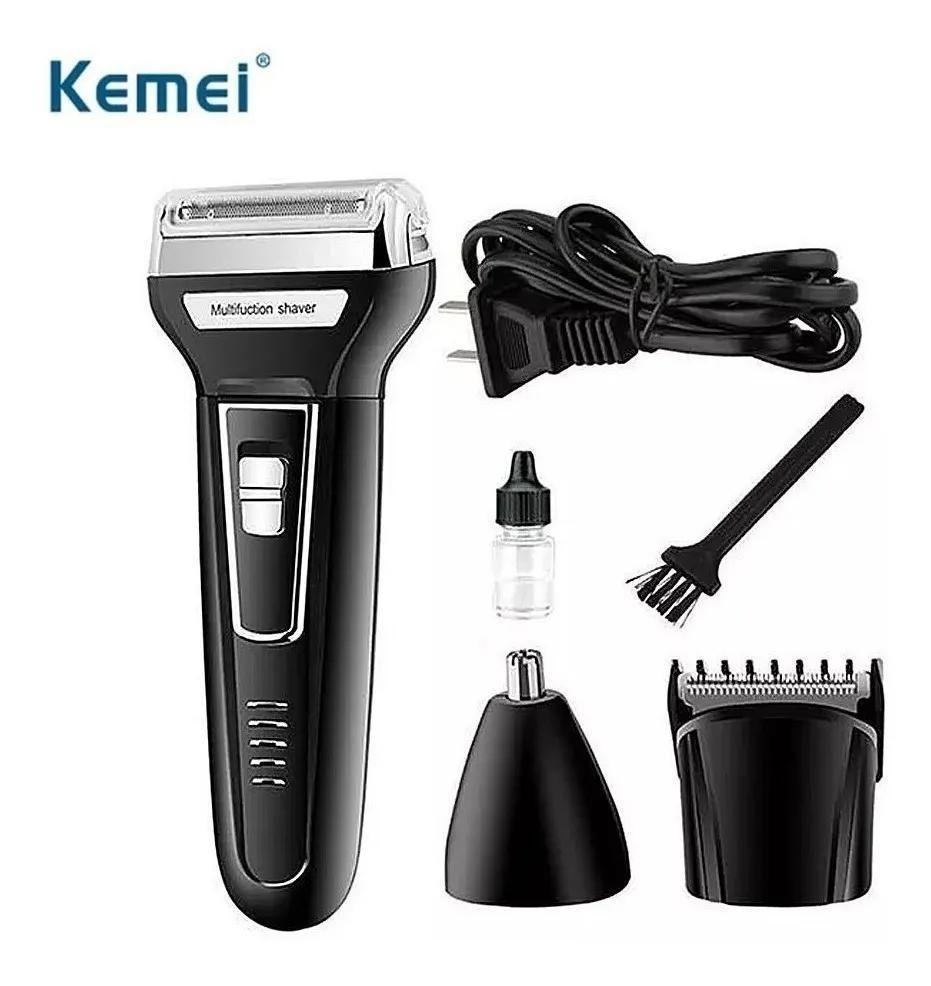 Miniatura Máquina Barbear Shaver Kemei 3 Em 1 Nariz Barba Pelos Corpo Aparador de pelos - Aparar,barbear - Kemei - Barba - 1 - Bivolt - Barba,nariz,orelhas