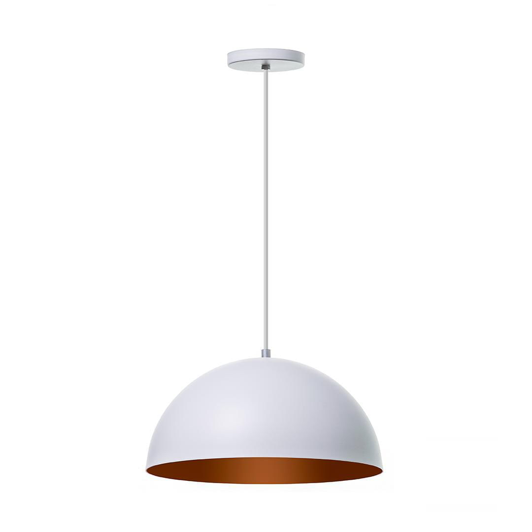 Miniatura Lustre Pendente Meia Lua Branco 30Cm - Kit 2 Unidades