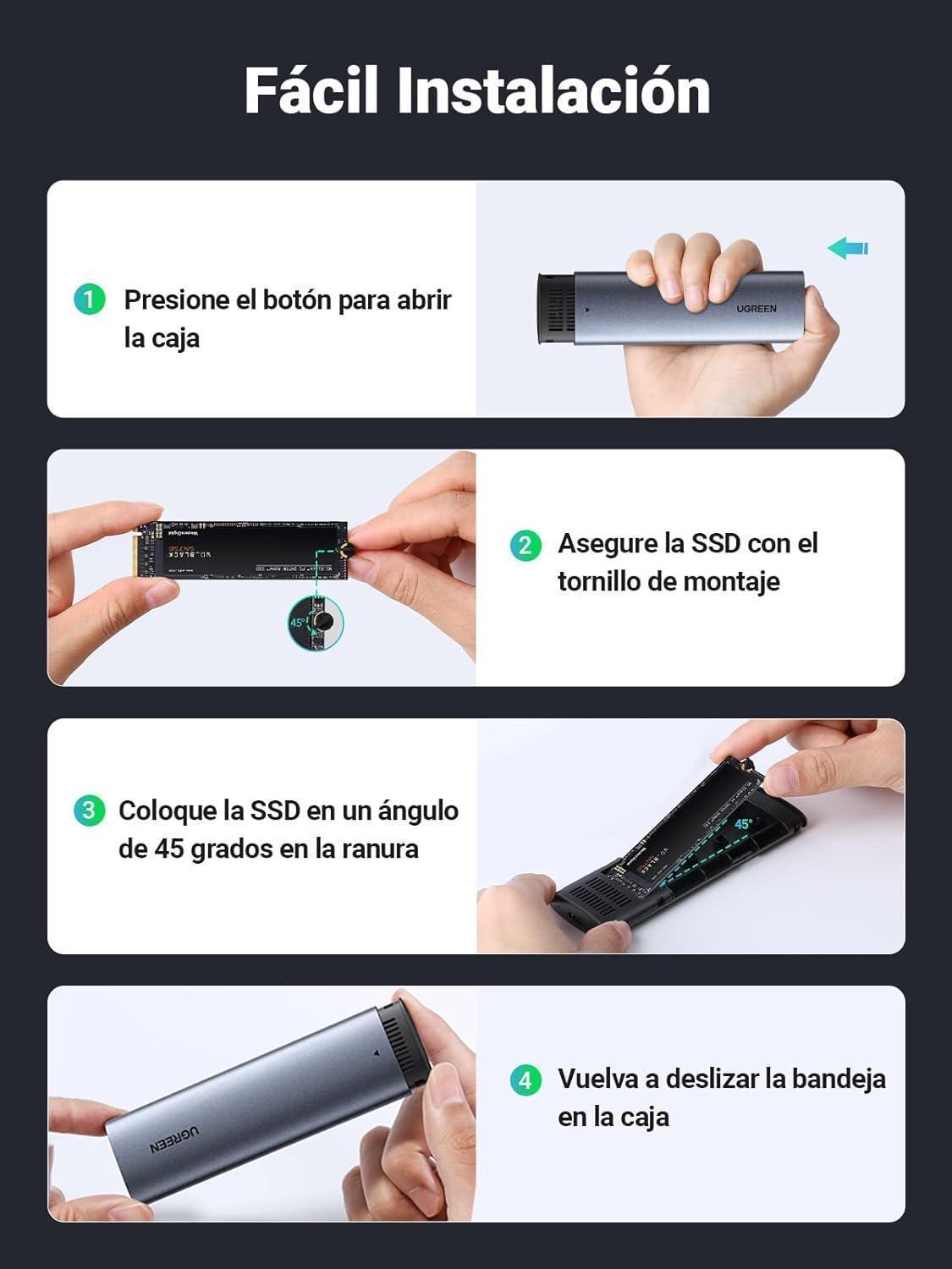 Case Externa Para Ssd M.2 Nvme Pcie / Sata 10 Gbps Usb C 3.2