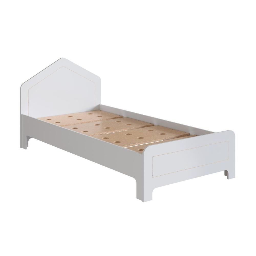 Miniatura Cama Infantil em Mdf 15cm com Cabeceira Casinha 193cm X 95cm Dylan Branco Tx/ Cru