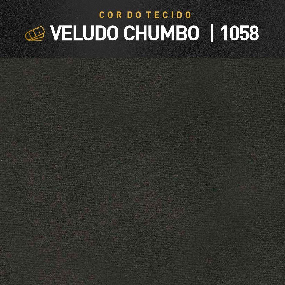 Miniatura Sofá Fixo Aquiles 3 Lugares Luxo 200cm Castellar Móbile Chumbo