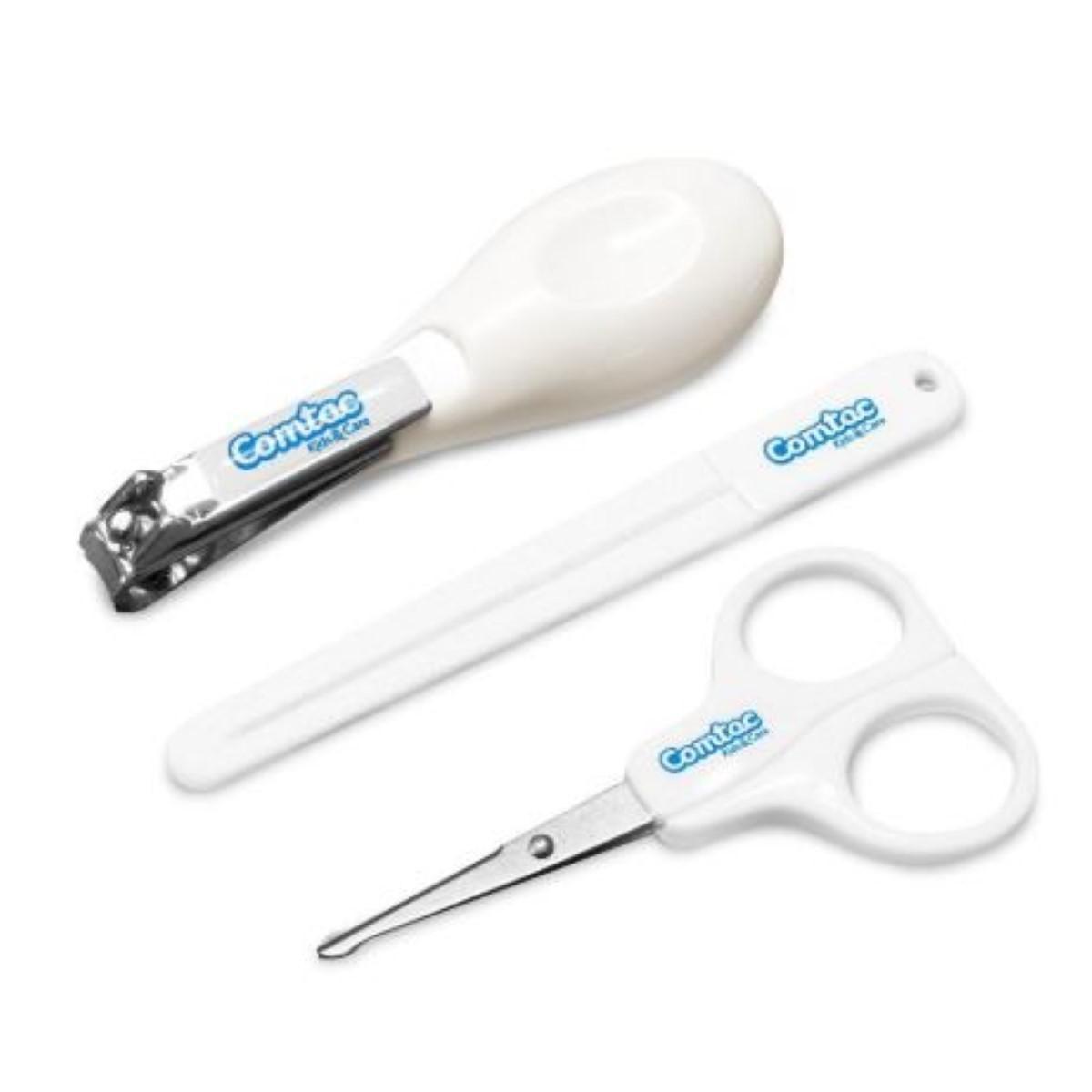 Miniatura Kit Manicure Para Bebe Comtac Tesoura Lixa Cortador De Unhas