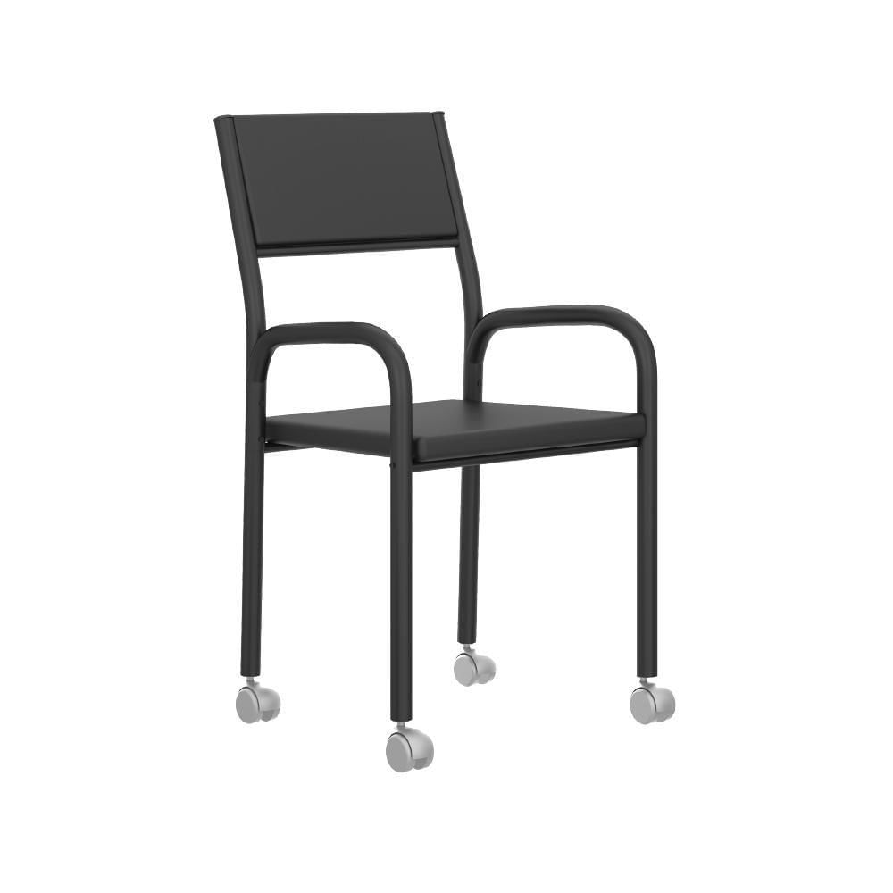 Miniatura Cadeira De Escritório Tubos Pretos 1731 Carraro Preto