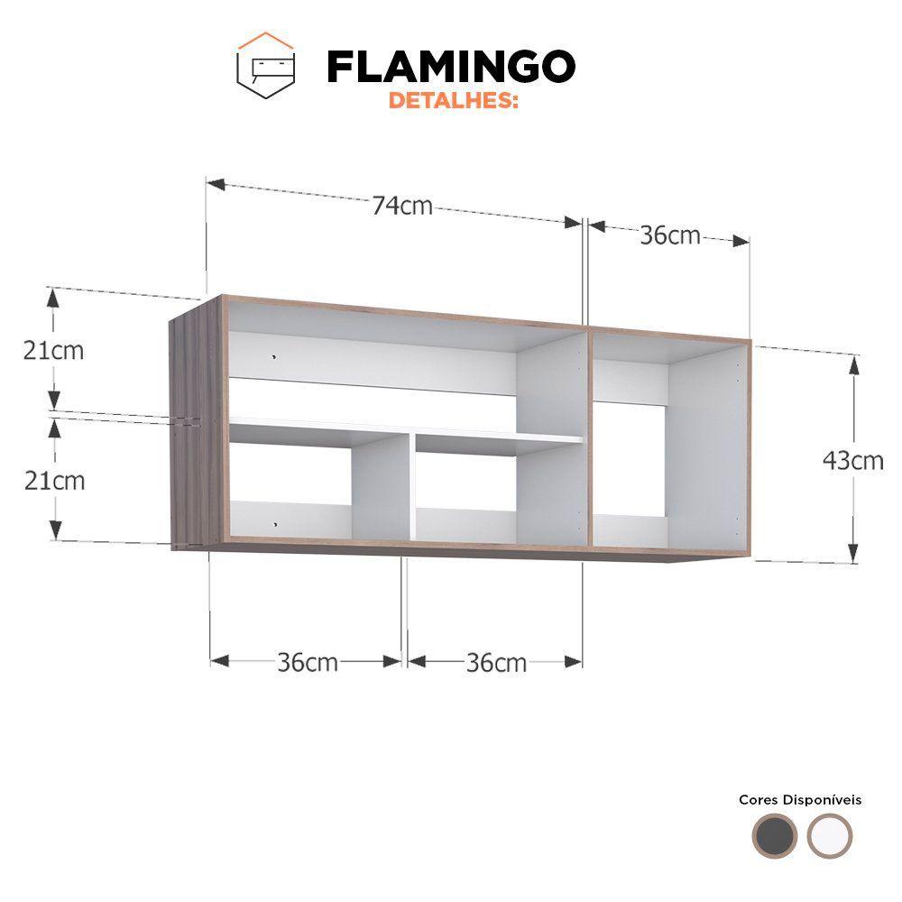 Miniatura Armário Aéreo Cozinha Madeira Flamingo 120 Cozimax Preto Com Tamarindo - 120
