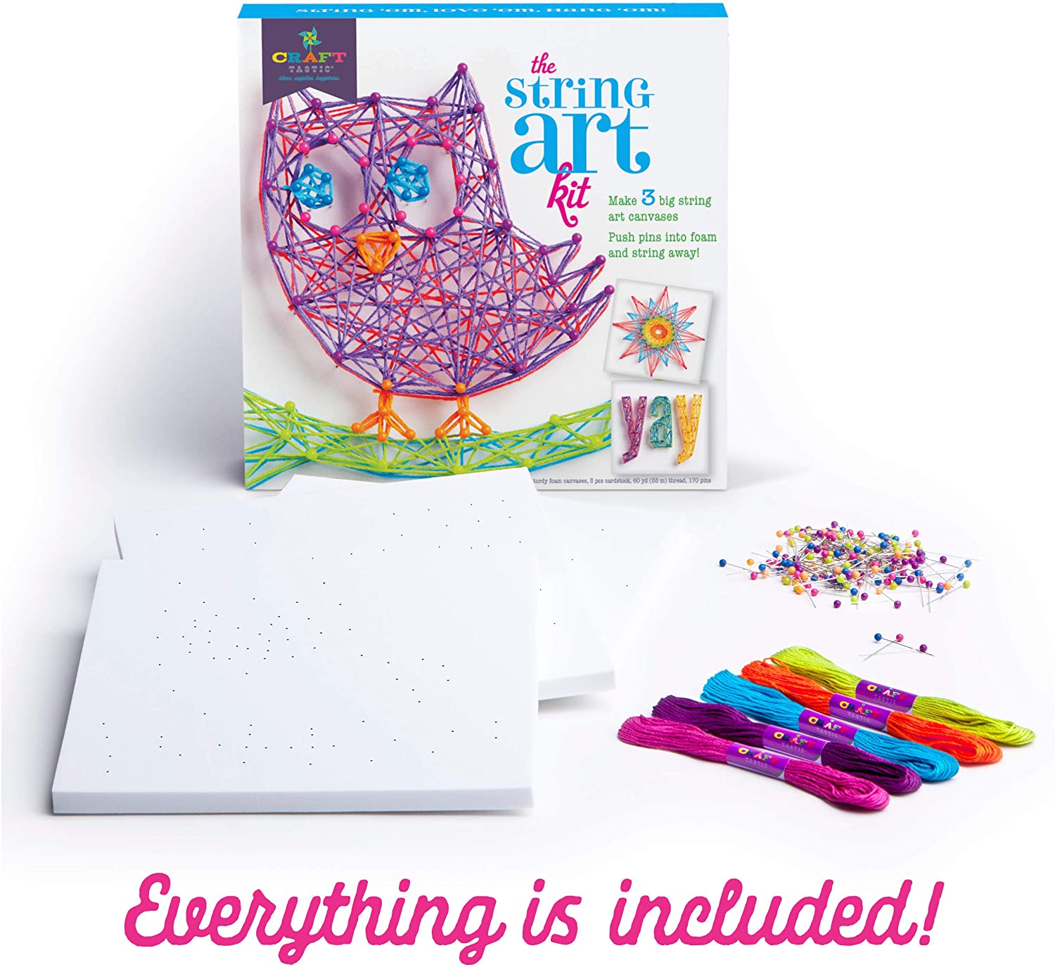 Crafttastic Kit Faça Você Mesmo DIY 3 Projetos de Coruja I dade Recomendada 9 ou mais