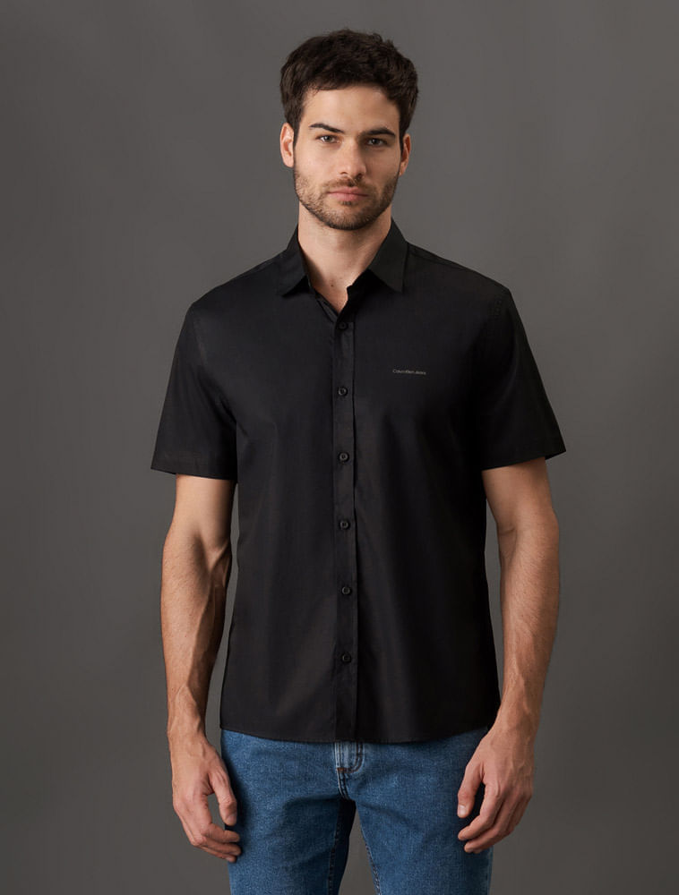 Miniatura Camisa Masculina Logo No Peito Calvin Klein Jeans - Preto Camisa Masculina Logo No Peito Calvin Klein Jeans Preto g