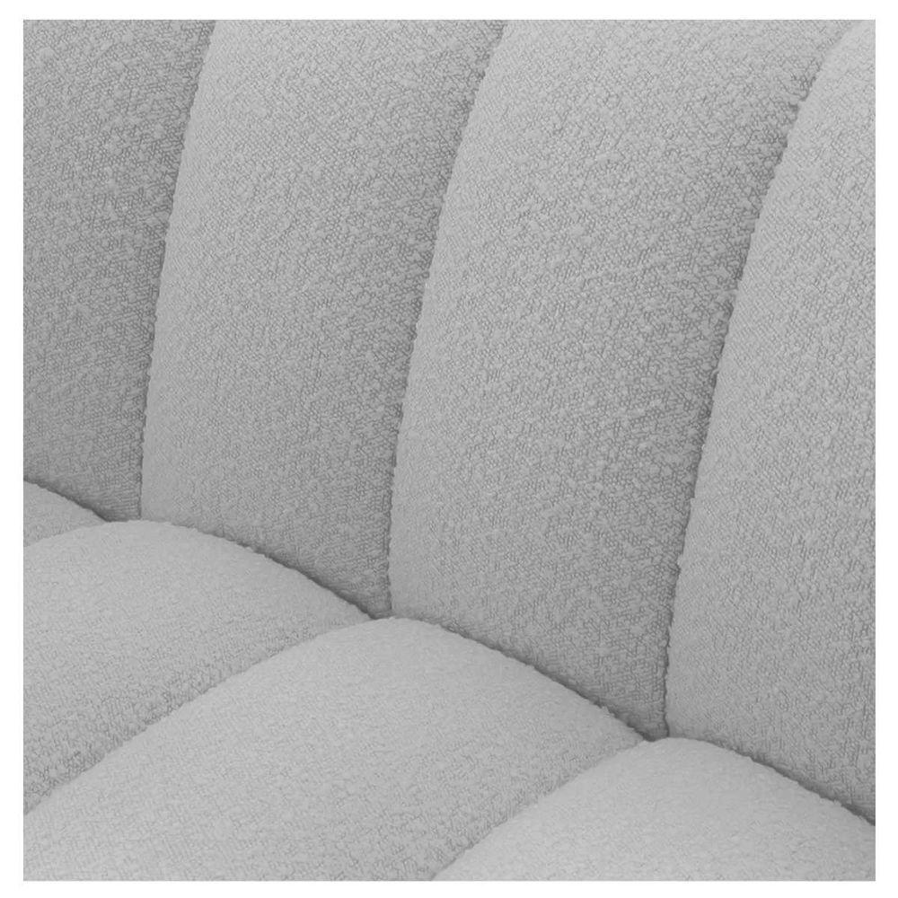 Kit 1 Sofá 150cm 2 Poltrona Luxo Recepção Sala Elegance Linho Cinza Claro