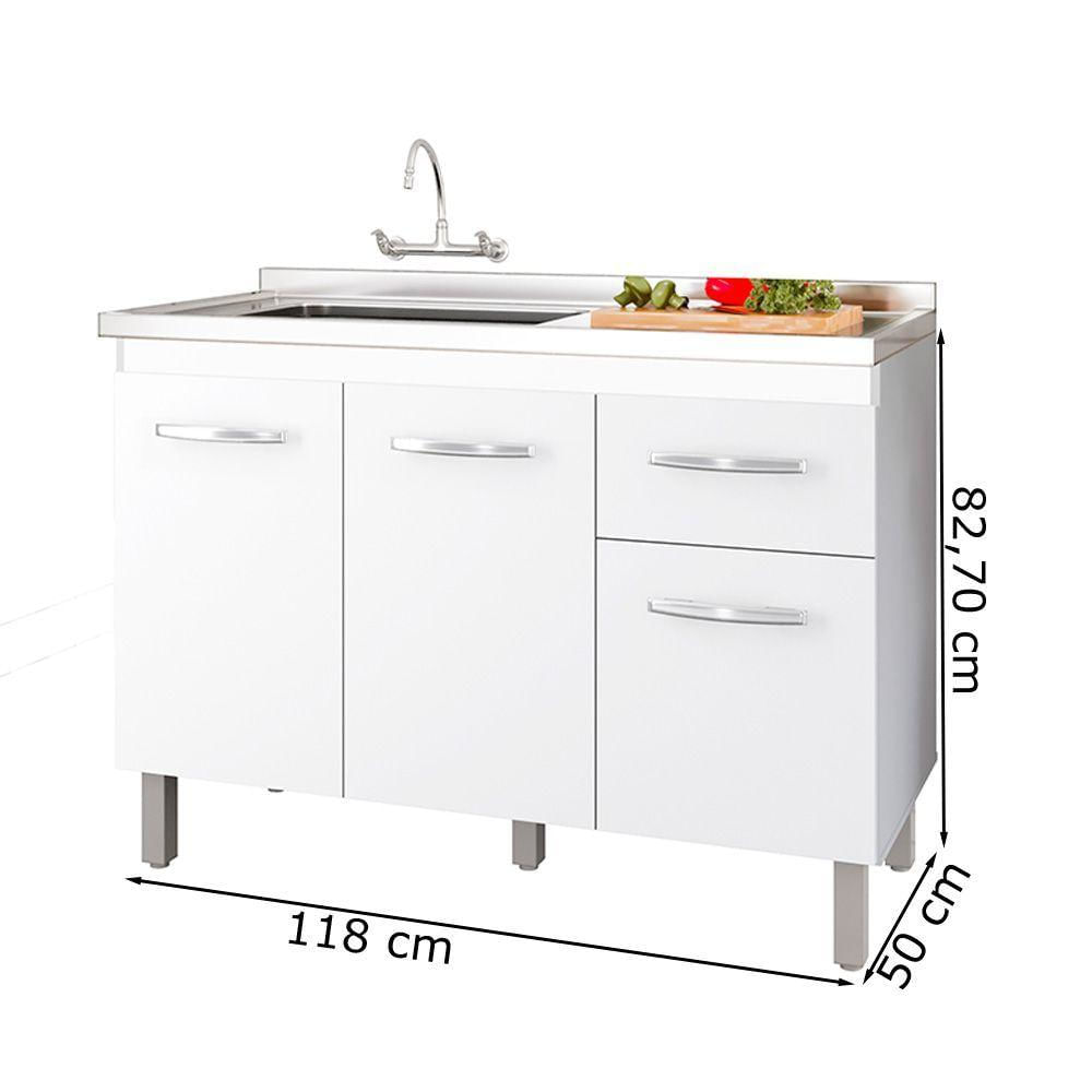 Miniatura Balcao Para Pia Sem Tampo Anita 120 Cm Mobbs Branco