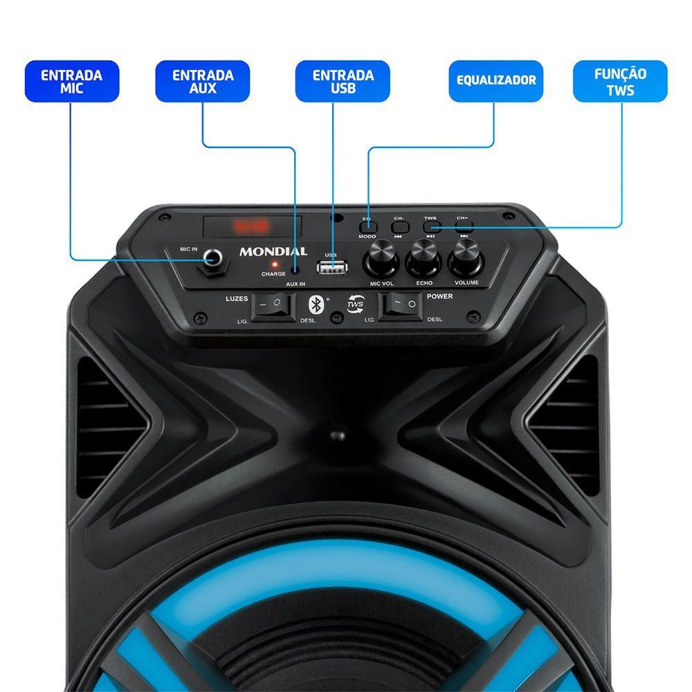 Caixa Amplificada Mondial Preto 400W RMS CM-400-L Bivolt