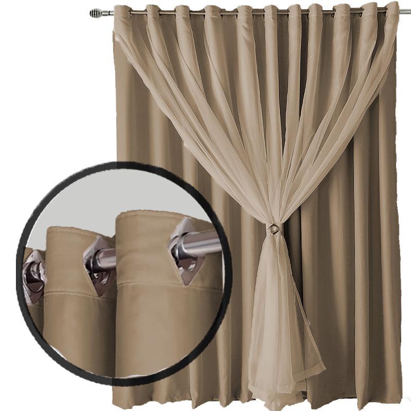 Miniatura Cortina Blackout 8,00X2,80 Sala E Quarto Blecaute Ana Bege