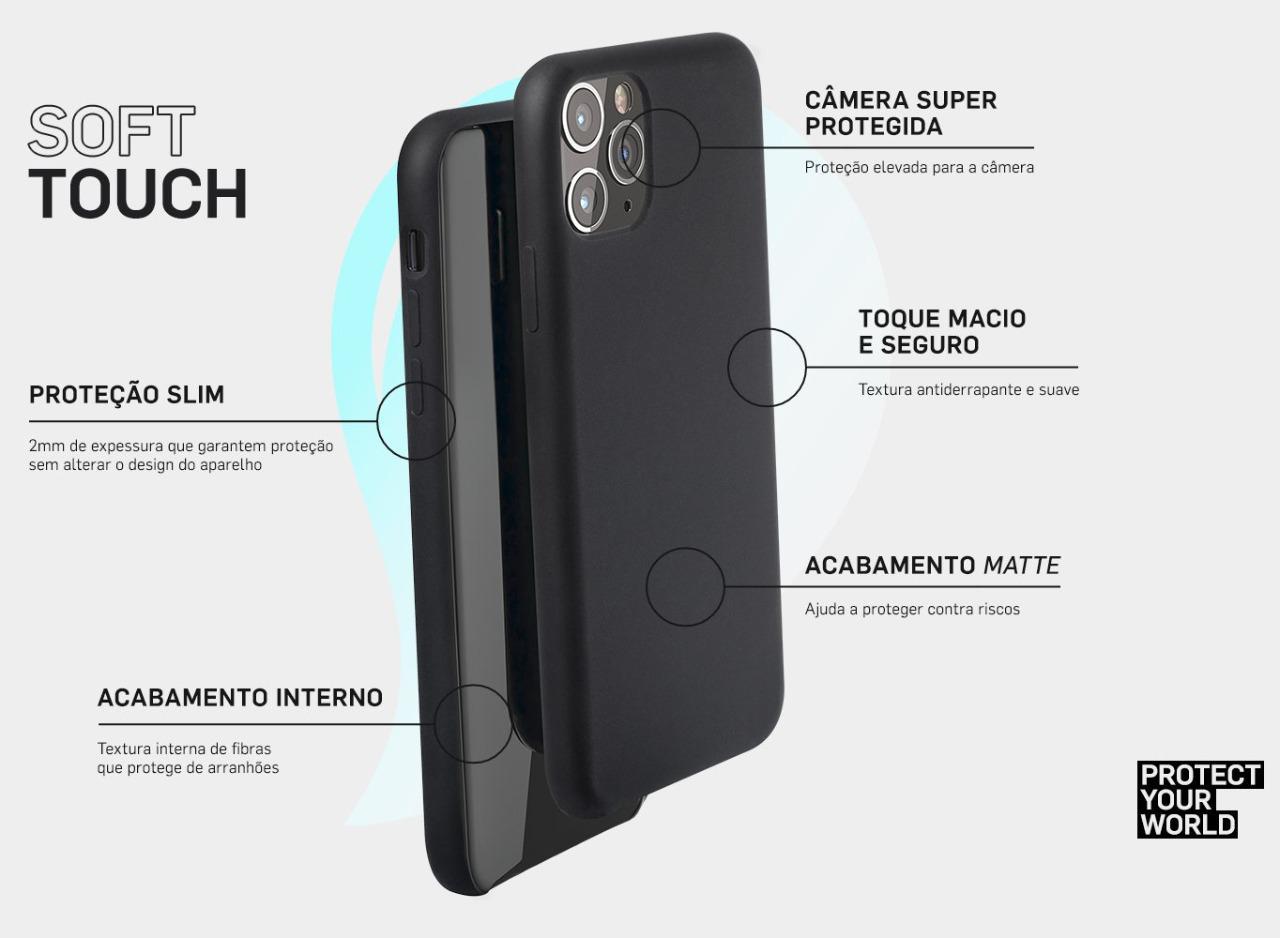 Miniatura Capa Motorola Moto One Vision Soft Touch Preto Silicone