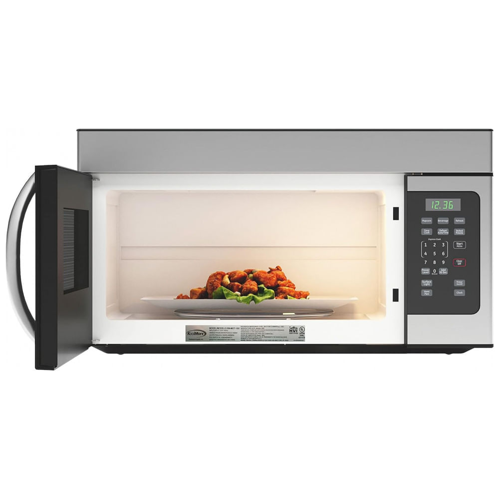 Miniatura Micro ondas de Bancada 45 Litros Multifuncional de Aço Inoxidável, 1000W, 110v, KOOLMORE KM MOT 1SS, Prateado