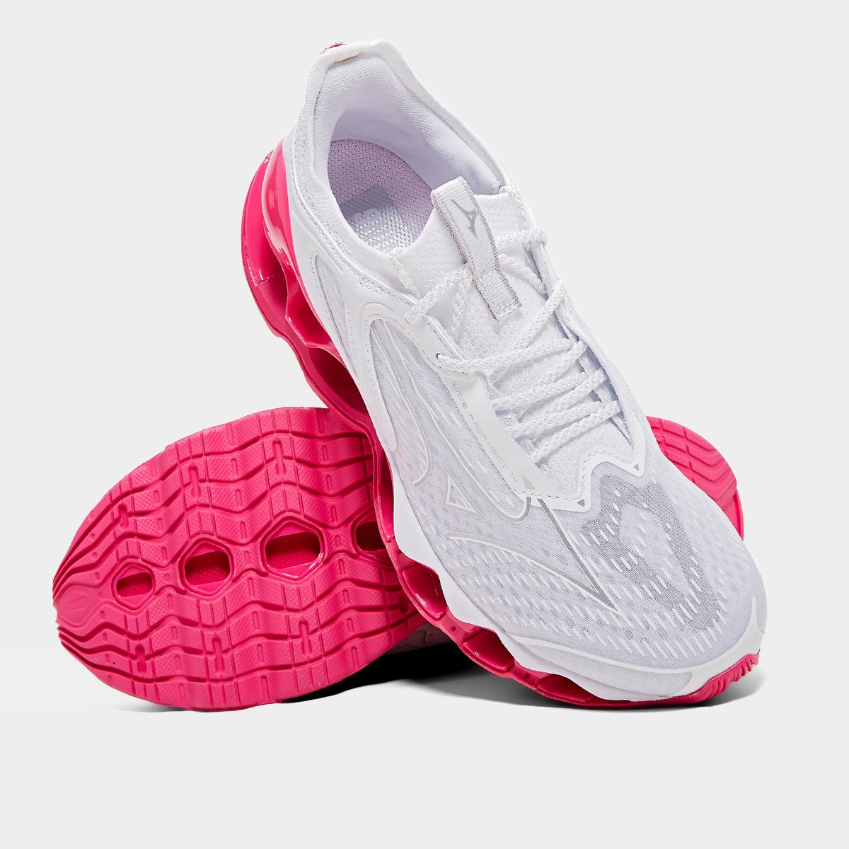 Miniatura Tênis Mizuno Wave Prophecy 14 Feminino Branco+Rosa - 34