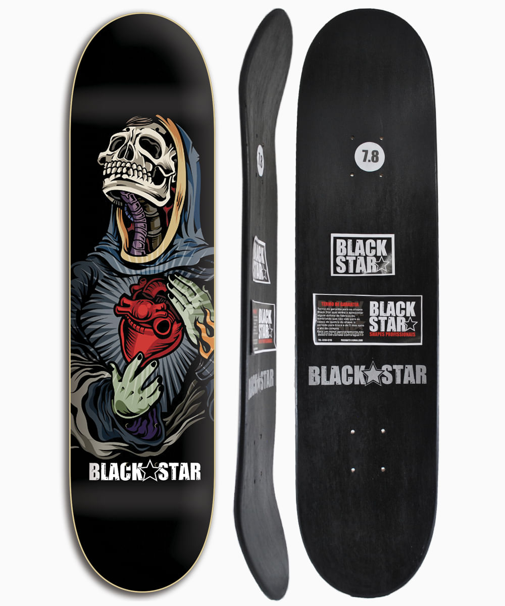Miniatura Shape de Skate Black Star - Maria 7.8