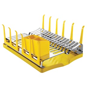 Miniatura Escorredor de Louças Tramontina Plurale em Aço Inox e Polipropileno – 54 cm Inox/Amarelo