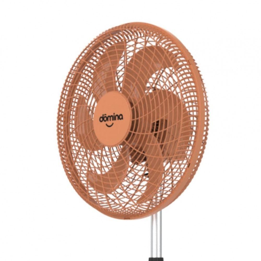 Miniatura Ventilador De Coluna 50cm Com 6 Pás Oscilante Dômina Bronze 220v
