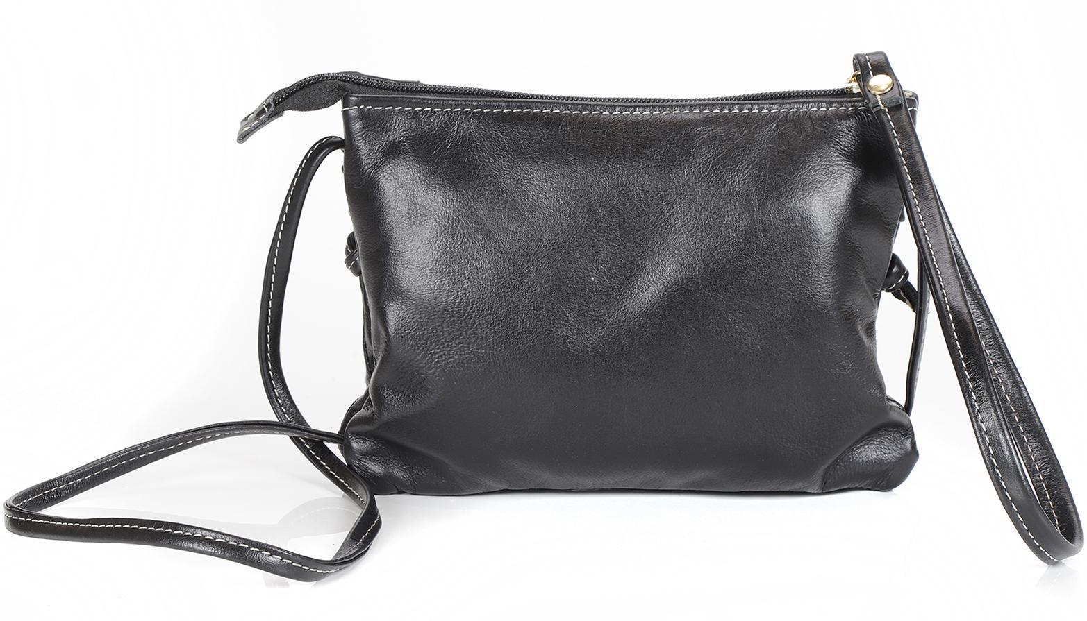 Miniatura Bolsa Lateral Sophia Couro Preta 15x21x5cm - Alta Qualidade