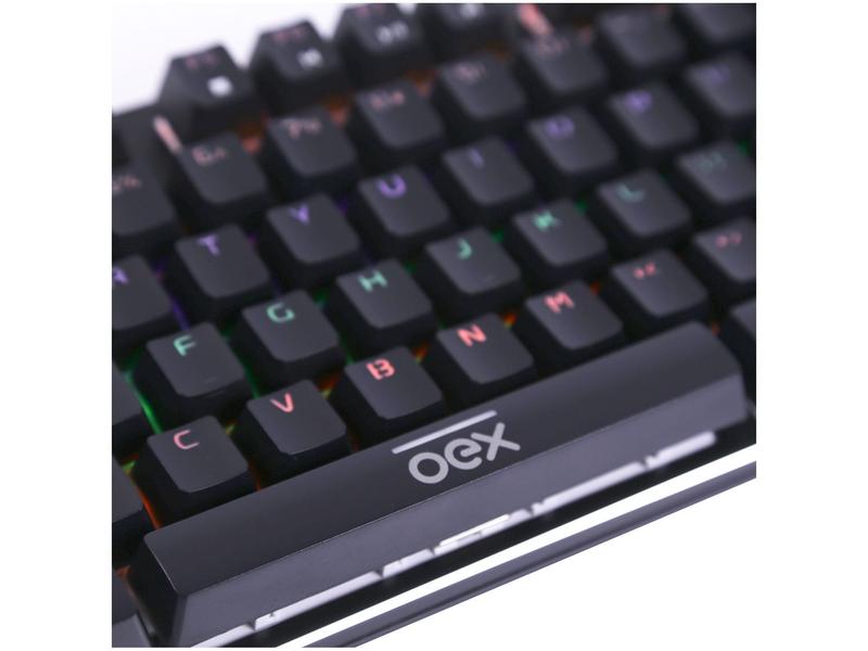 Miniatura Teclado Mecânico Gamer USB OEX Game Preto