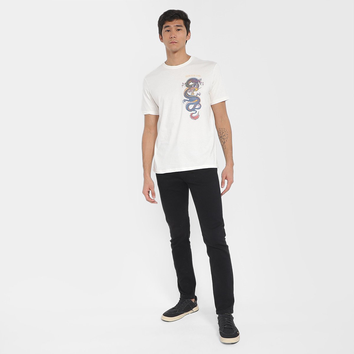Miniatura Calça Sarja Skinny Calvin Klein Infinite Bla Masculina Preto - 38