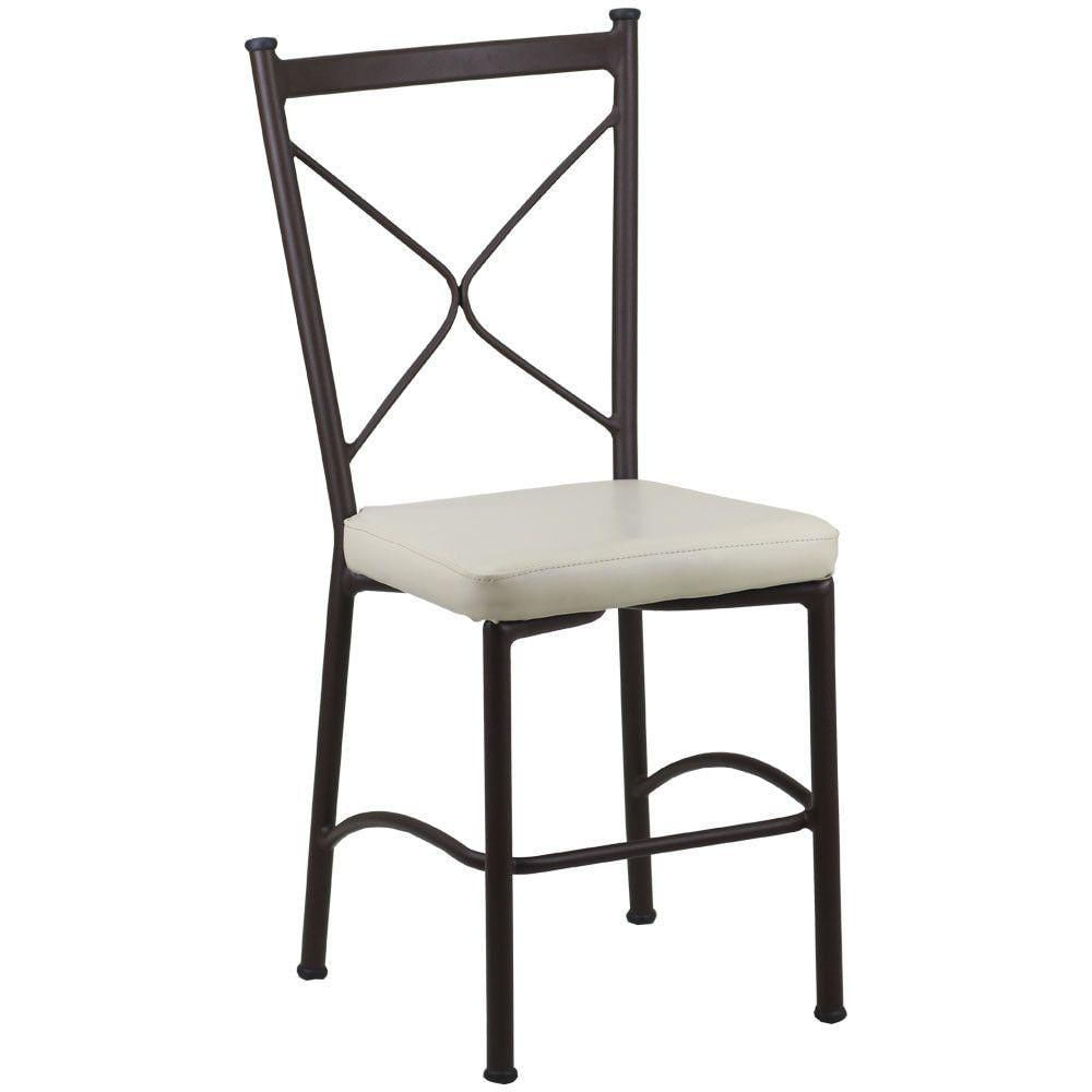 Miniatura Kit 2 Cadeiras Buffet Em Alumínio Marrom Com Bege