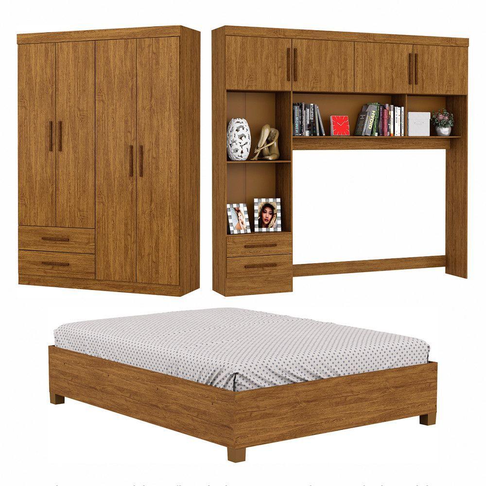 Guarda Roupa Casal Modulado 4 Portas Hércules 4 Portas e 4 Gavetas Cinamomo