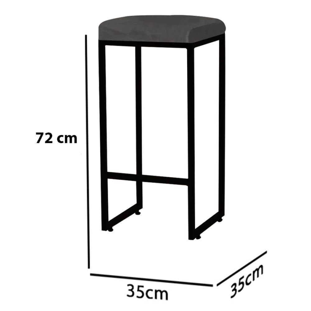 Miniatura Banqueta Alta Lara Para Cozinha Bar Bistrô Churrasqueira Ferro Bronze Suede Cinza - Amey Decor