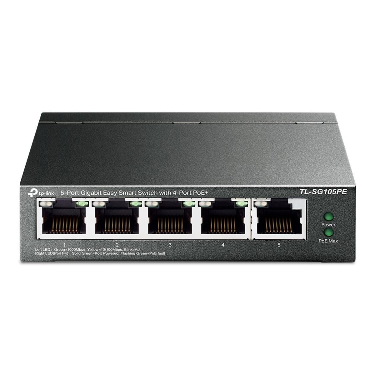 Miniatura Switch Gigabit Easy Smart 10/100/1000 5 Portas Sendo 4 Poe