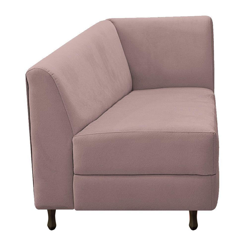 Miniatura Diva Recamier Heitor 185cm Lado Esquerdo Linho Rosê