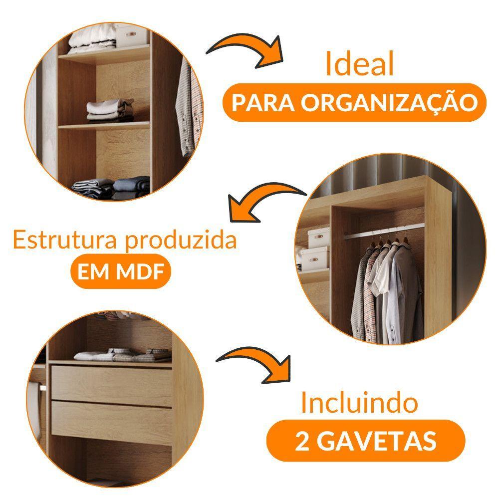 Miniatura Closet Solteiro Hera 2 Gavetas 4 Prateleiras Mdf Rufato Imbuia