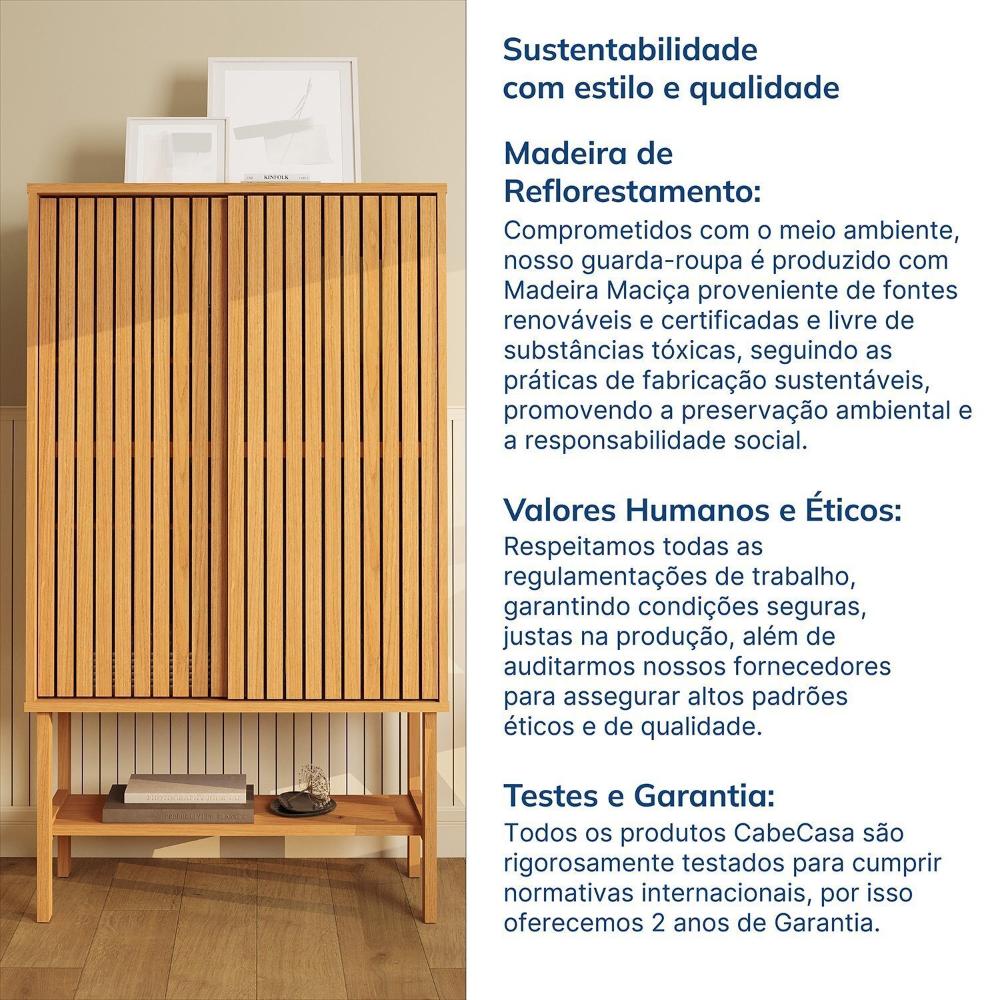 Cristaleira Baixa Magna Porta Ripada Cabecasa Madeiramadeira Mel