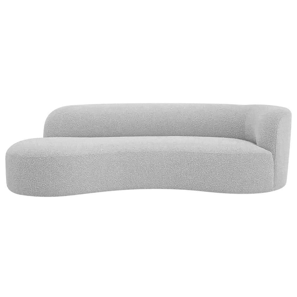 Miniatura Divã Recamier Orgânico Tokyo 200cm Lado Esquerdo Linho Cinza