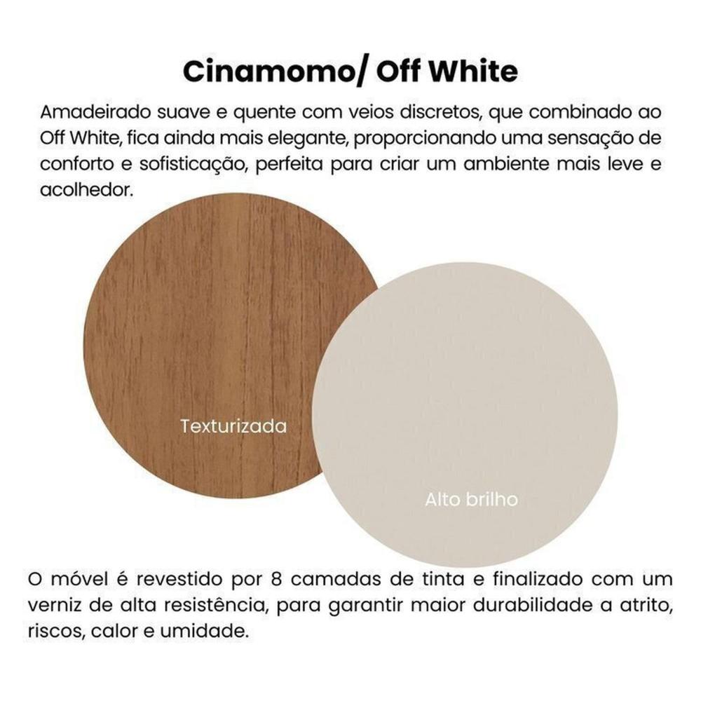 Kit para Sala de Estar Rack e Aparador e Mesa de Centro City Cinamomo/Off White
